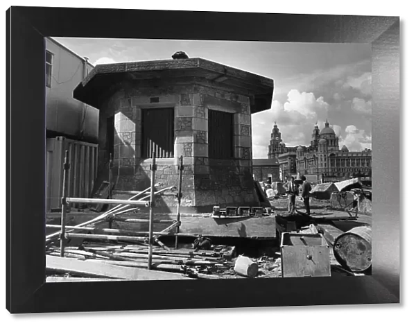 Liverpool Albert Dock re-development 1st August 1983. The Gate Hut waits to be