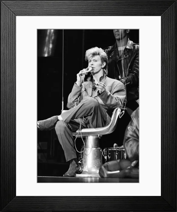 Framed Print : British pop singer David Bowie pictured performing in concert at Wembley Framed Print : British pop singer David Bowie pictured performing in concert at Wembley