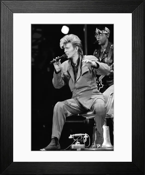 Framed Print : British pop singer David Bowie pictured performing in concert at Wembley Framed Print : British pop singer David Bowie pictured performing in concert at Wembley