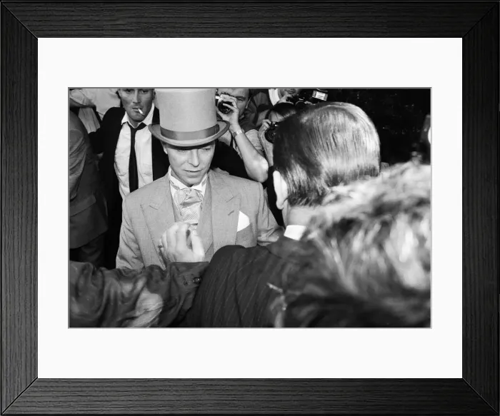 Framed Print : British pop singer David Bowie pictured arriving for the wedding of former Boomtown rats Framed Print : British pop singer David Bowie pictured arriving for the wedding of former Boomtown rats