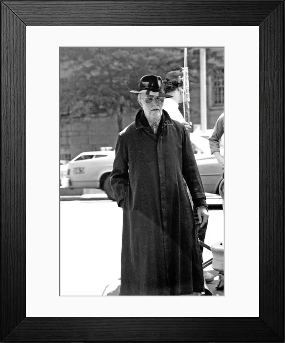 Framed Print : British pop singer David Bowie as an old man in New York during production of his latest Framed Print : British pop singer David Bowie as an old man in New York during production of his latest