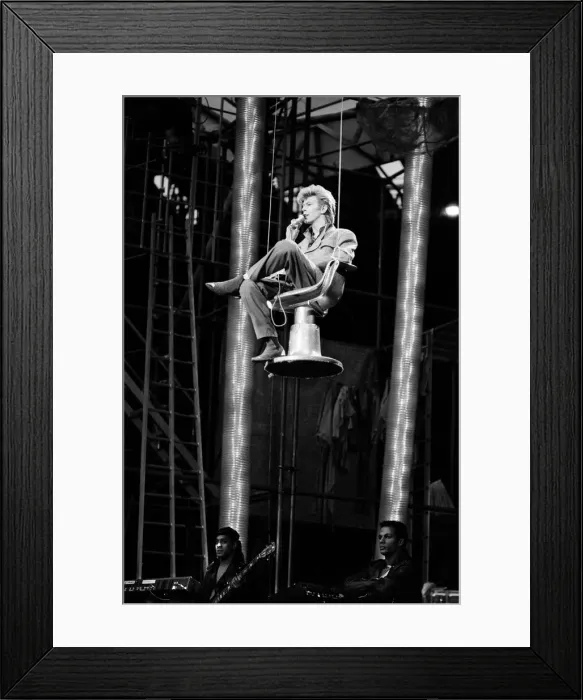 Framed Print : British pop singer David Bowie pictured performing on stage at Wembley Stadium during his Framed Print : British pop singer David Bowie pictured performing on stage at Wembley Stadium during his