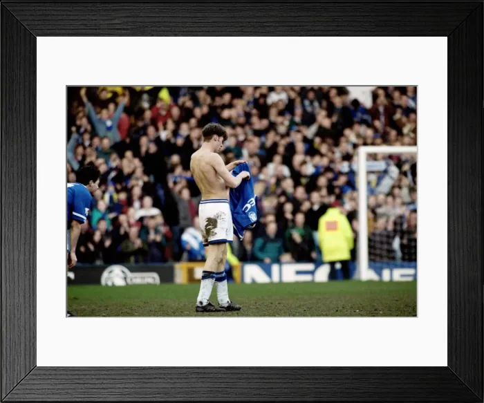 Framed Print : English Premier League match at Goodison Park. Everton 1 v Manchester UNited 0 Framed Print : English Premier League match at Goodison Park. Everton 1 v Manchester UNited 0