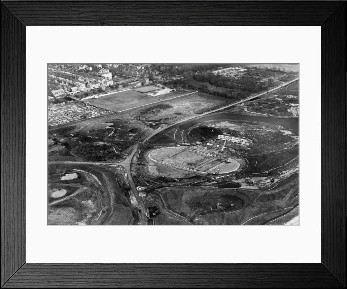 Framed Print : Aerial view of the construction site that will become the International Garden Festival Framed Print : Aerial view of the construction site that will become the International Garden Festival