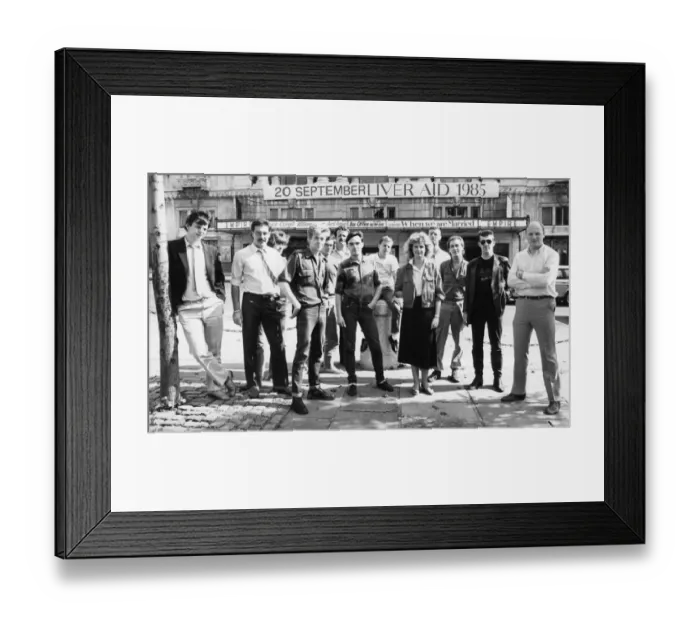 Framed Print : The team behind the starts appearing at the Liver Aid concert for Ethiopia Framed Print : The team behind the starts appearing at the Liver Aid concert for Ethiopia
