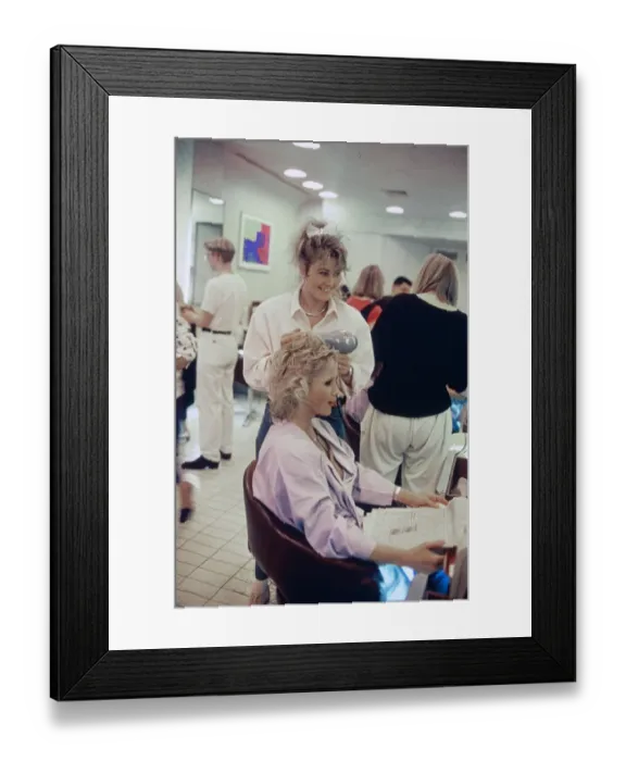 Framed Print : Denise McAdam, Hairdresser, 5th July 1986. In 1986 Denise