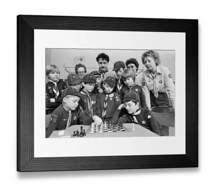 Framed Print : Jonathan Sheard and John Eccles are pictured battling it out in a cub chess competition