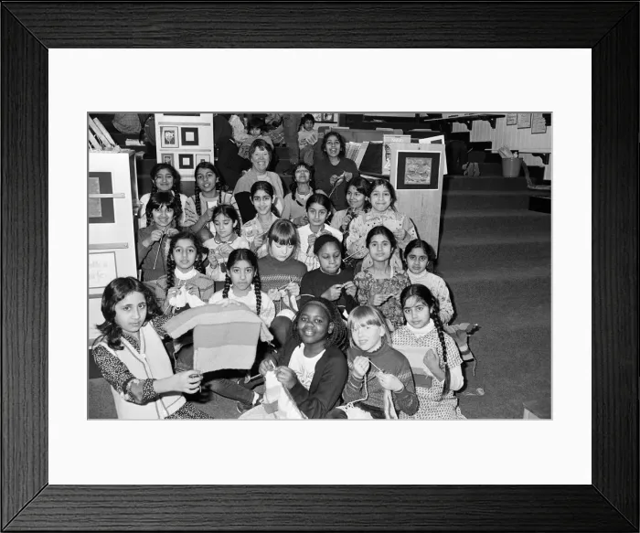 Framed Print : Children from Spring Grove Junior school staged a sponsored knit-in to raise £ Framed Print : Children from Spring Grove Junior school staged a sponsored knit-in to raise £
