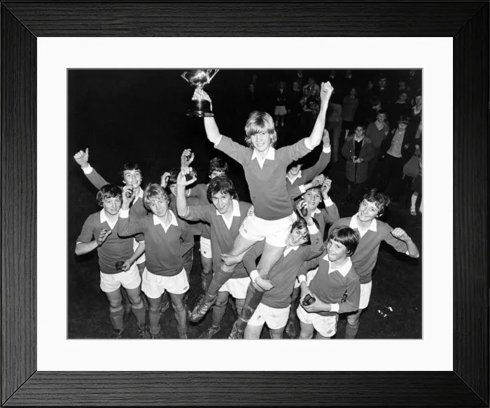 Framed Print : Nunthorpe Schools football team after beating Sarah Metcalfe School 7-2 at Normanby