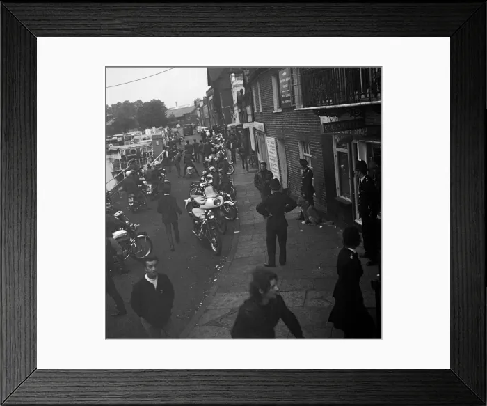 Framed Print : The mods and rockers were two conflicting British youth subcultures of the early to Framed Print : The mods and rockers were two conflicting British youth subcultures of the early to