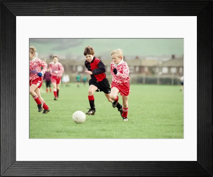 Framed Print : Eston Nab (pink) v High Grange (black & red), Under 11 Framed Print : Eston Nab (pink) v High Grange (black & red), Under 11