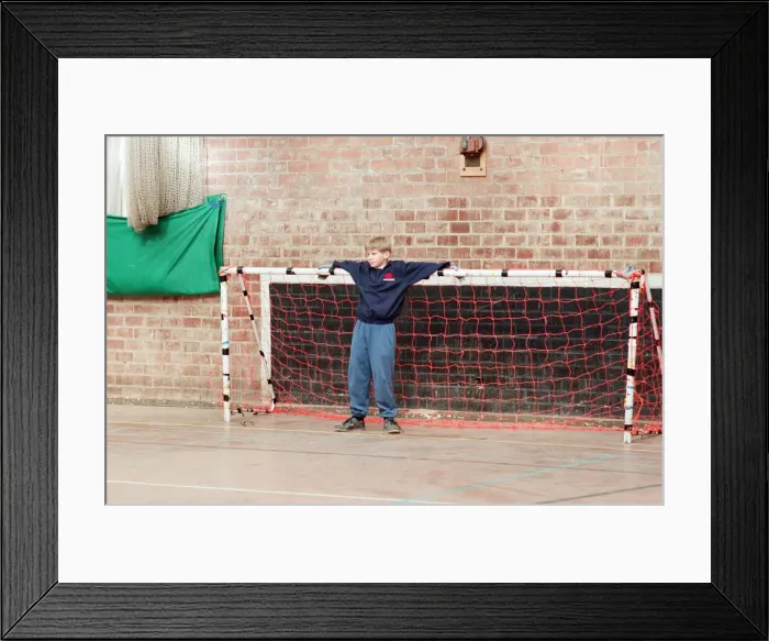 Framed Print : Children playing football in an annual 5-a-side football tournament held at Bishopsgarth Framed Print : Children playing football in an annual 5-a-side football tournament held at Bishopsgarth