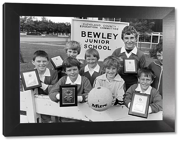 The Bewley Junior Schools six-a-side soccer team proudly display their runners-up