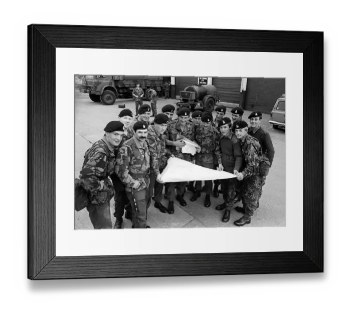 Framed Print : These boots were made of walking - and thats just what these lads from the Territorial