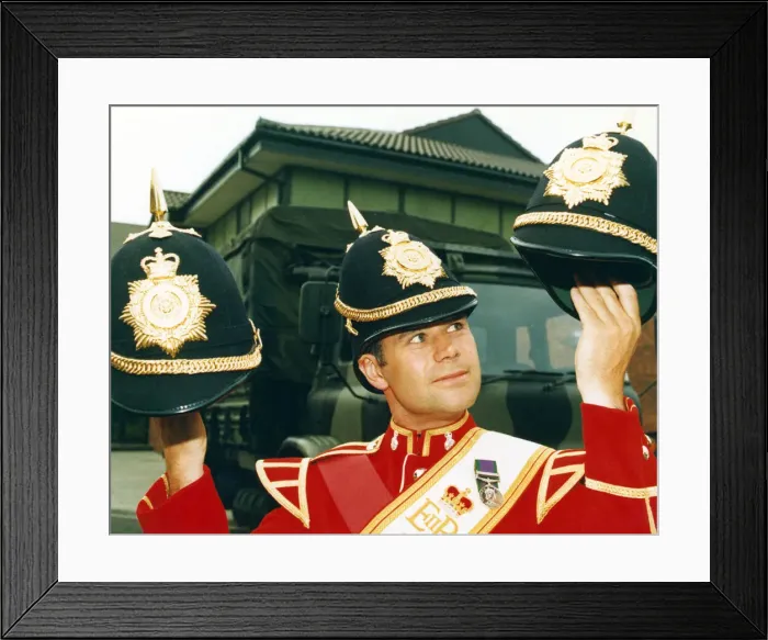 Framed Print : If the helmet fits please wear it - thats the latest clarion call from the soldiers of Framed Print : If the helmet fits please wear it - thats the latest clarion call from the soldiers of