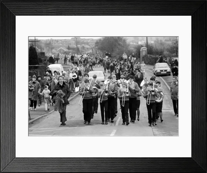 Framed Print : On parade in the Colne Valley were 200 Guides and Brownies who marched to a Thinking Day Framed Print : On parade in the Colne Valley were 200 Guides and Brownies who marched to a Thinking Day