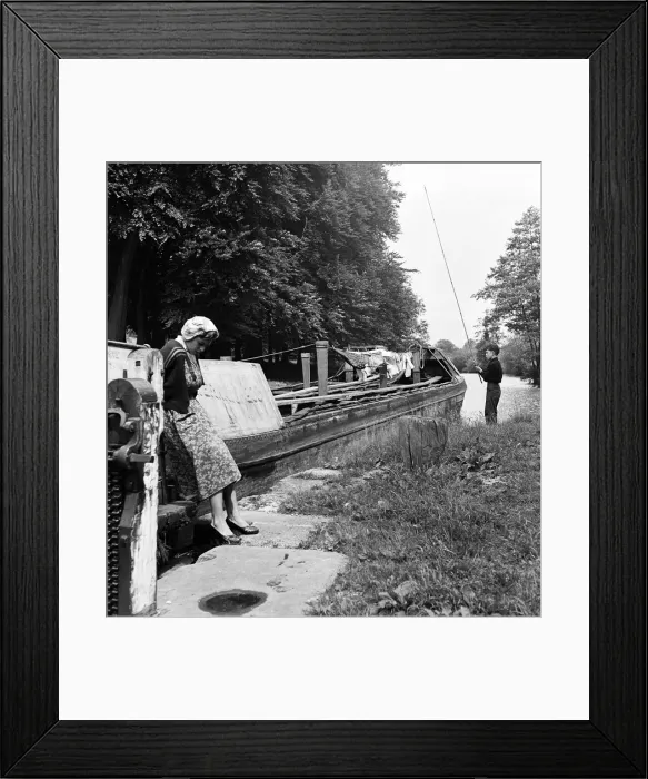 Framed Print : Views along the Grand Union Canal, in Hertfordshire. 19th June 1954 Framed Print : Views along the Grand Union Canal, in Hertfordshire. 19th June 1954