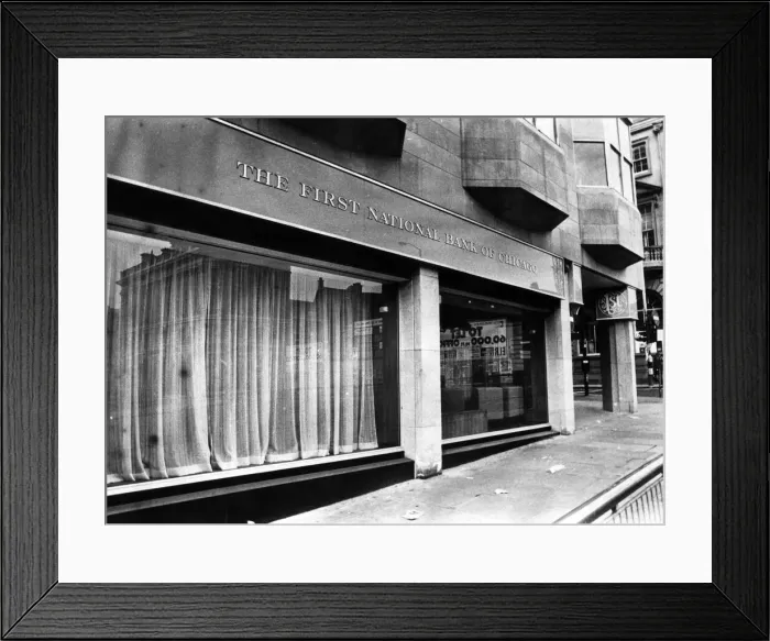 Framed Print : The First National Bank of Chicago. 10th May 1974