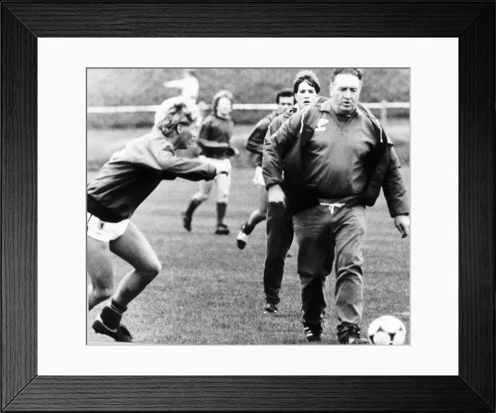 Framed Print : Jock Stein Scotland football manager during training, circa 1985 Framed Print : Jock Stein Scotland football manager during training, circa 1985