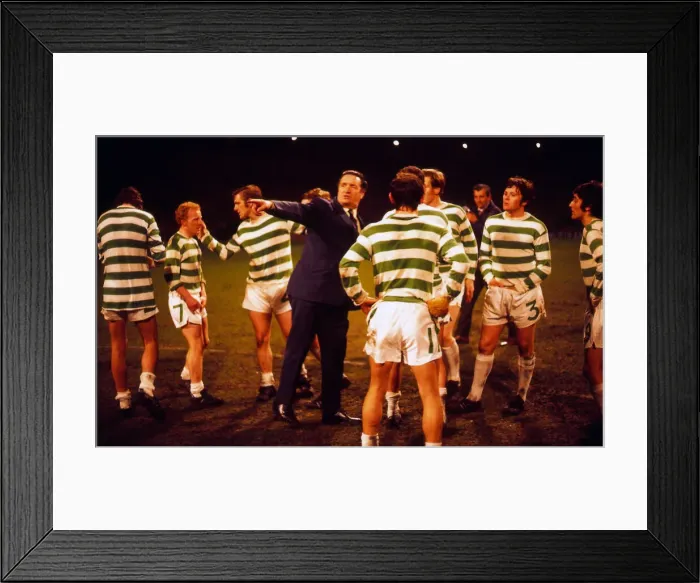 Framed Print : Celtic versus Inter Milan European Cup Semi Final football Jock Stein talks to Framed Print : Celtic versus Inter Milan European Cup Semi Final football Jock Stein talks to
