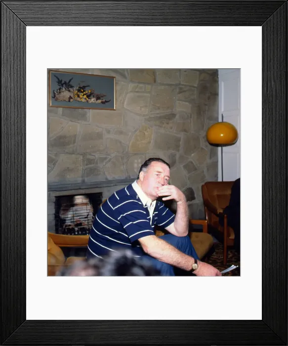 Framed Print : Jock Stein Scotland football manager at home 1980 s Framed Print : Jock Stein Scotland football manager at home 1980 s