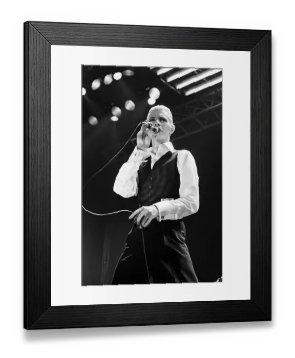 Framed Print : British pop singer David Bowie performing on stage during the first of six concerts Framed Print : British pop singer David Bowie performing on stage during the first of six concerts