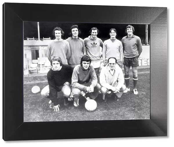 Arsenal manager Terry Neill back row centre. With Back Row (Left to Right