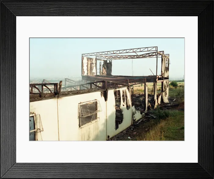 Framed Print : A fire totally gutted the Eston Ski Village building. 22nd August 1996 Framed Print : A fire totally gutted the Eston Ski Village building. 22nd August 1996