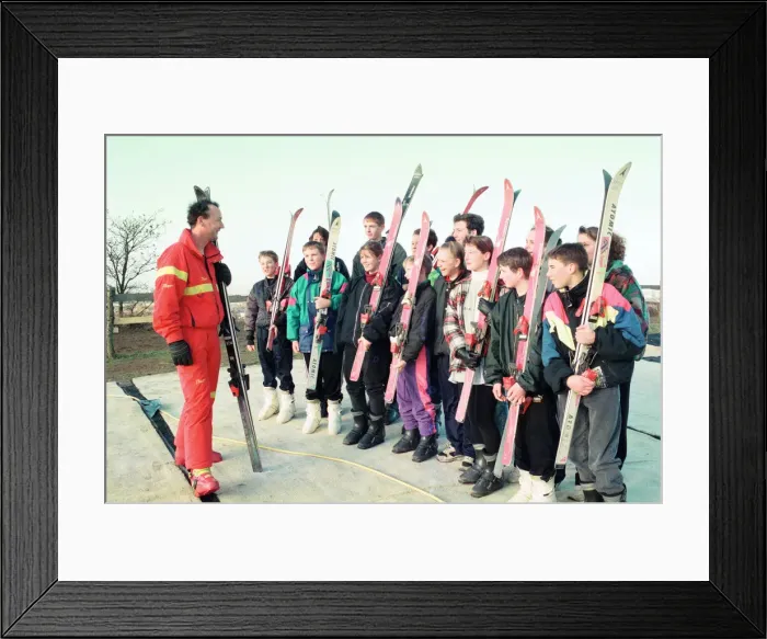 Framed Print : East Cleveland army cadets had a day off on the ski slopes at Eston Framed Print : East Cleveland army cadets had a day off on the ski slopes at Eston