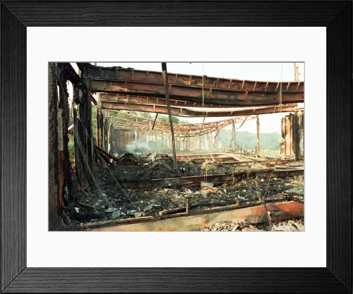 Framed Print : A fire totally gutted the Eston Ski Village building. 22nd August 1996 Framed Print : A fire totally gutted the Eston Ski Village building. 22nd August 1996