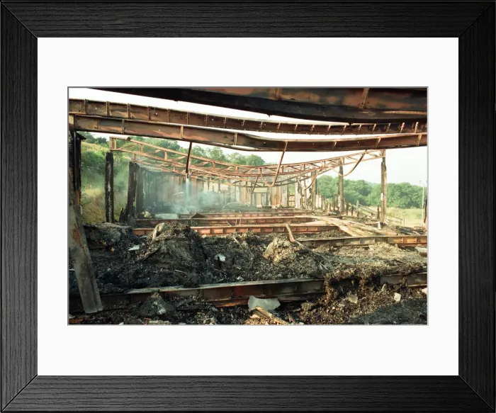 Framed Print : A fire totally gutted the Eston Ski Village building. 22nd August 1996 Framed Print : A fire totally gutted the Eston Ski Village building. 22nd August 1996