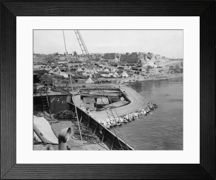 Framed Print : A general view taken from the bridge of the SS River Clyde of the French Depot at Seddul
