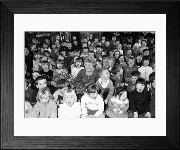 Framed Print : The last clean-up... Betty Smith is pictured on her retirement as cleaner at Wellhouse Framed Print : The last clean-up... Betty Smith is pictured on her retirement as cleaner at Wellhouse