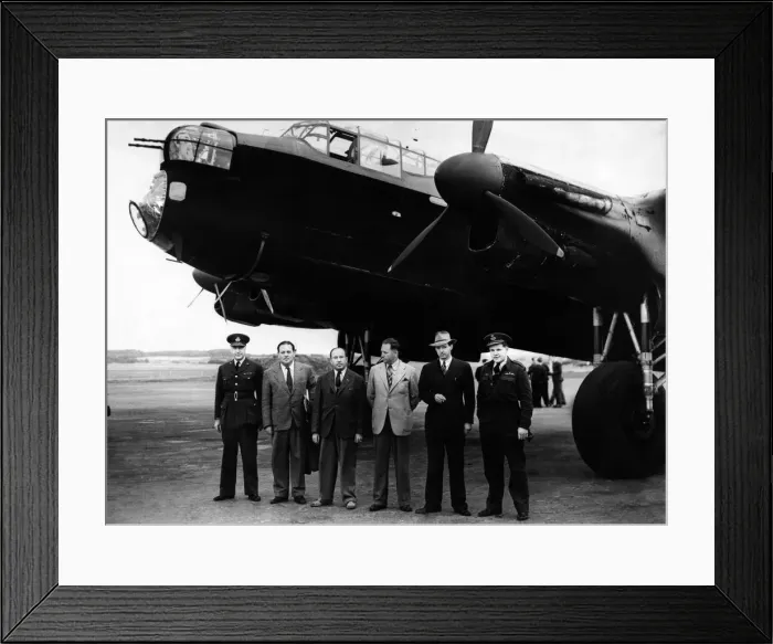Framed Print : A Lancaster aircraft flown across the Atlantic to show the flag Framed Print : A Lancaster aircraft flown across the Atlantic to show the flag