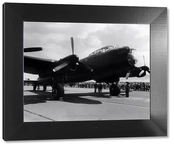 An Avro Lancaster bomber on display at Gaydon Air Show. August 1975
