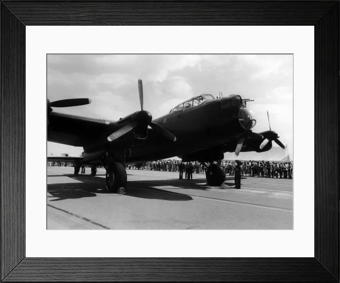 Framed Print : An Avro Lancaster bomber on display at Gaydon Air Show. August 1975 Framed Print : An Avro Lancaster bomber on display at Gaydon Air Show. August 1975