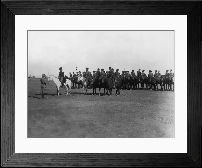 Framed Print : A British translator delivers General Shores speech to Cossack troops in Mesopotamia Framed Print : A British translator delivers General Shores speech to Cossack troops in Mesopotamia