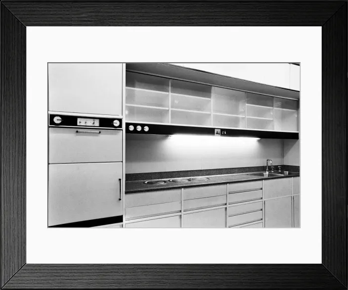 Framed Print : All plastic kitchen, January 1965 Framed Print : All plastic kitchen, January 1965