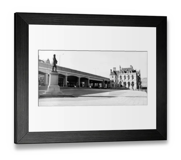 Framed Print : The relocated statue of first Middlesbrough MP and first Mayor