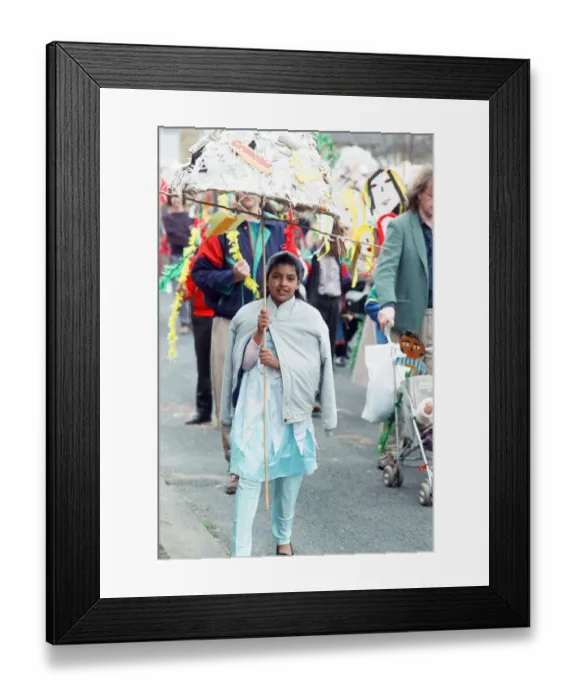 Framed Print : Heading off in the procession... Khushi Ka Mela, a festival of Asian arts