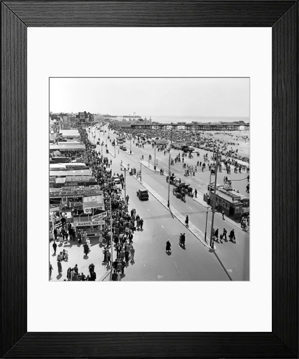 Framed Print : Blackpool beach crowds. The crowded beach at Blackpool central, Lancashire