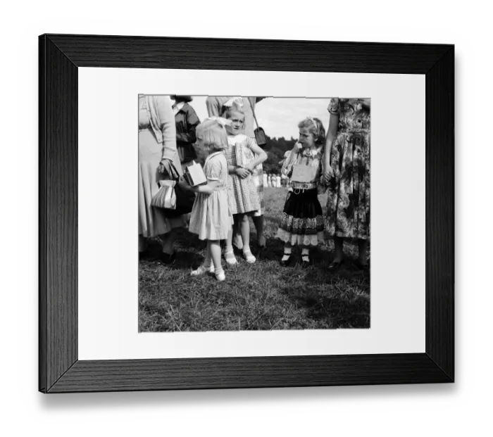 Framed Print : Women and young girls at the Village Fete in Horsley, Gloucestershire. 30th August 1954