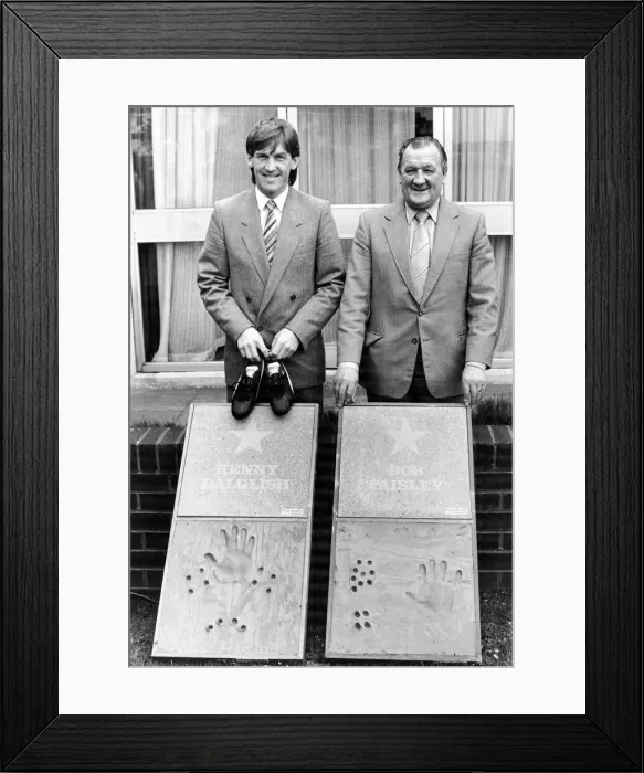 Framed Print : Liverpool manager Bob Paisley and Kenny Dalglish, two of a Liverpool all star cast who Framed Print : Liverpool manager Bob Paisley and Kenny Dalglish, two of a Liverpool all star cast who