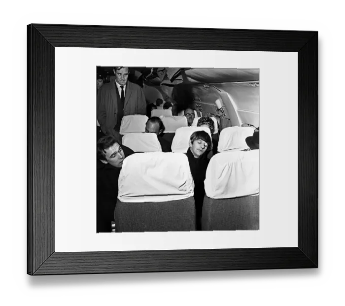 Framed Print : Beatles drummer Ringo Starr leaves Liverpool airport for London and Paris