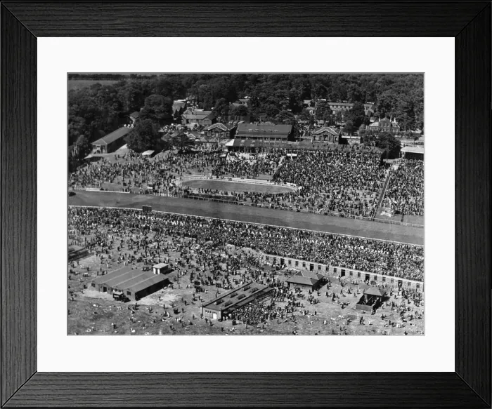 Framed Print : Aerial view of Gosforth Park on Northumberland Plate Day 23rd June 1949