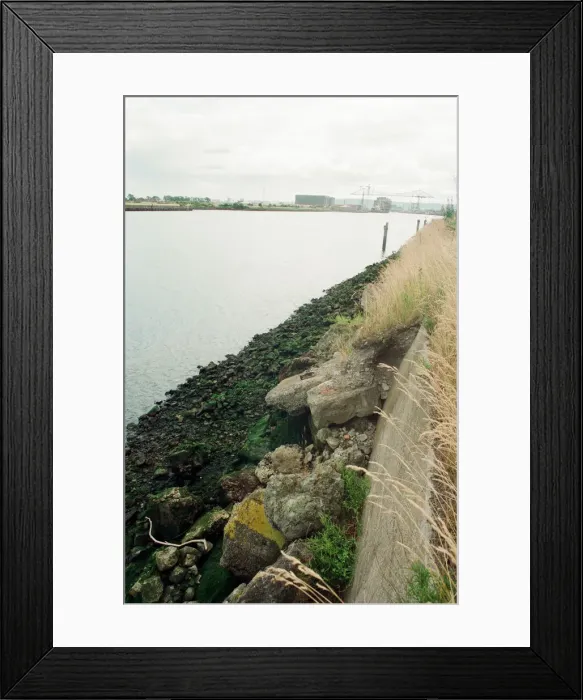 Framed Print : Polluted section of the River Tees, Middlesbrough, 26th July 1993