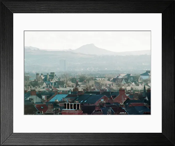 Framed Print : Views of Middlesbrough, 8th December 1994. Across the urban town towards Rosberry Topping Framed Print : Views of Middlesbrough, 8th December 1994. Across the urban town towards Rosberry Topping