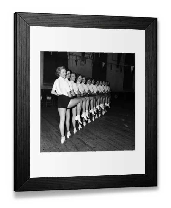 Framed Print : The Palladium Tiller Girls rehearsed the dance routine at the Paddington Boys Club