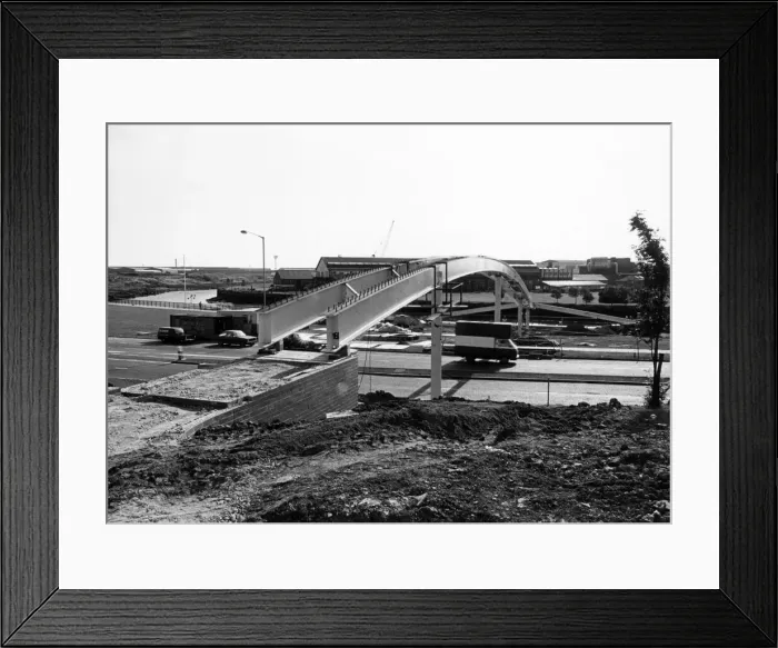 Framed Print : New footbridge costing 130, 000 pounds, which runs across the Riverside dual carriageway Framed Print : New footbridge costing 130, 000 pounds, which runs across the Riverside dual carriageway