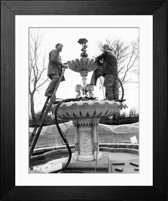 Framed Print : Ropner Park fountain, a victorian fountain, being restored back to its former glory by Framed Print : Ropner Park fountain, a victorian fountain, being restored back to its former glory by